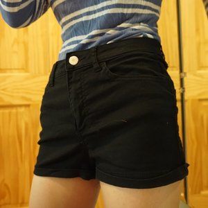 High Waisted Black Shorts